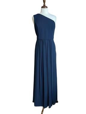 Adrianna Papell navy blue one shoulder size 14